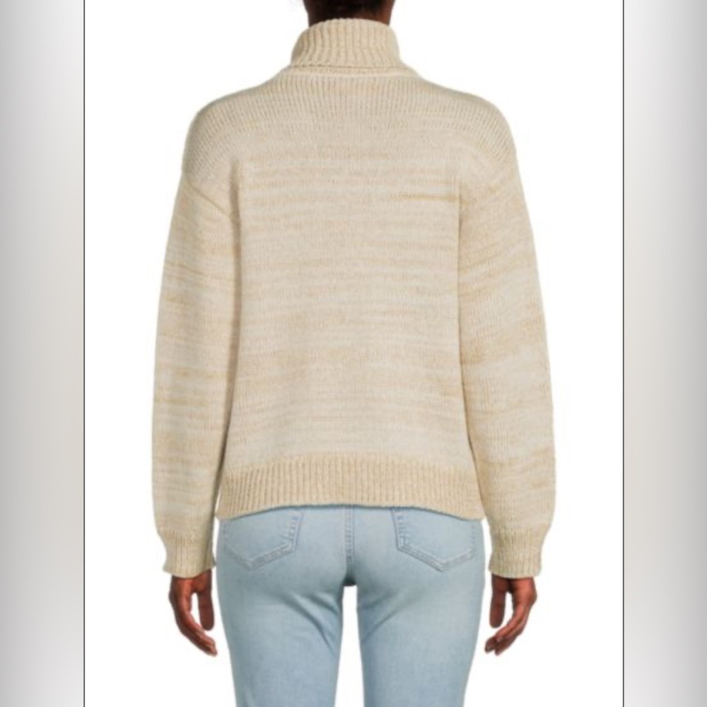 JOE'S JEANS Gold and Cream Knit Turtleneck Long Sleeve Sweater Size Large NWOT - Picture 2 of 7